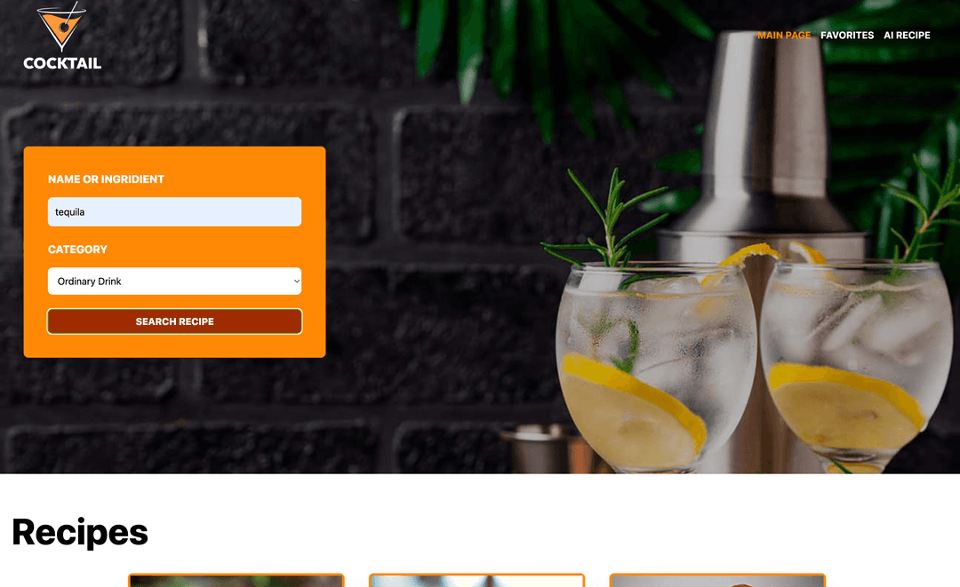 Cocktail Recipe App